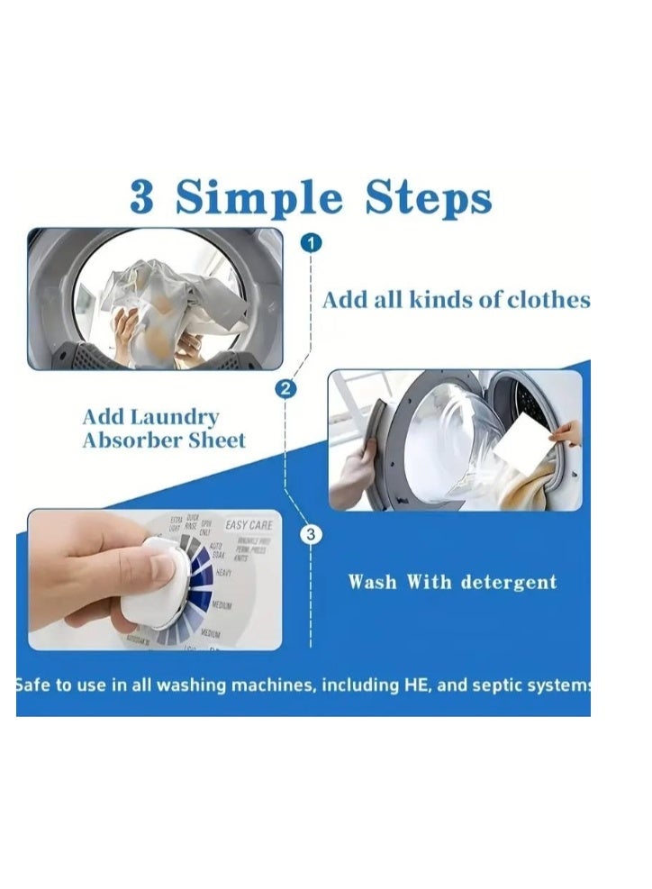 OASIS-TH 100 PCS 2 Packs Colors & Dirt Collector Colors Catchers for Laundry, Grabber Laundry Sheets Essential for Home Use Color Catcher Maintains Original colors of Clothing - Image 3